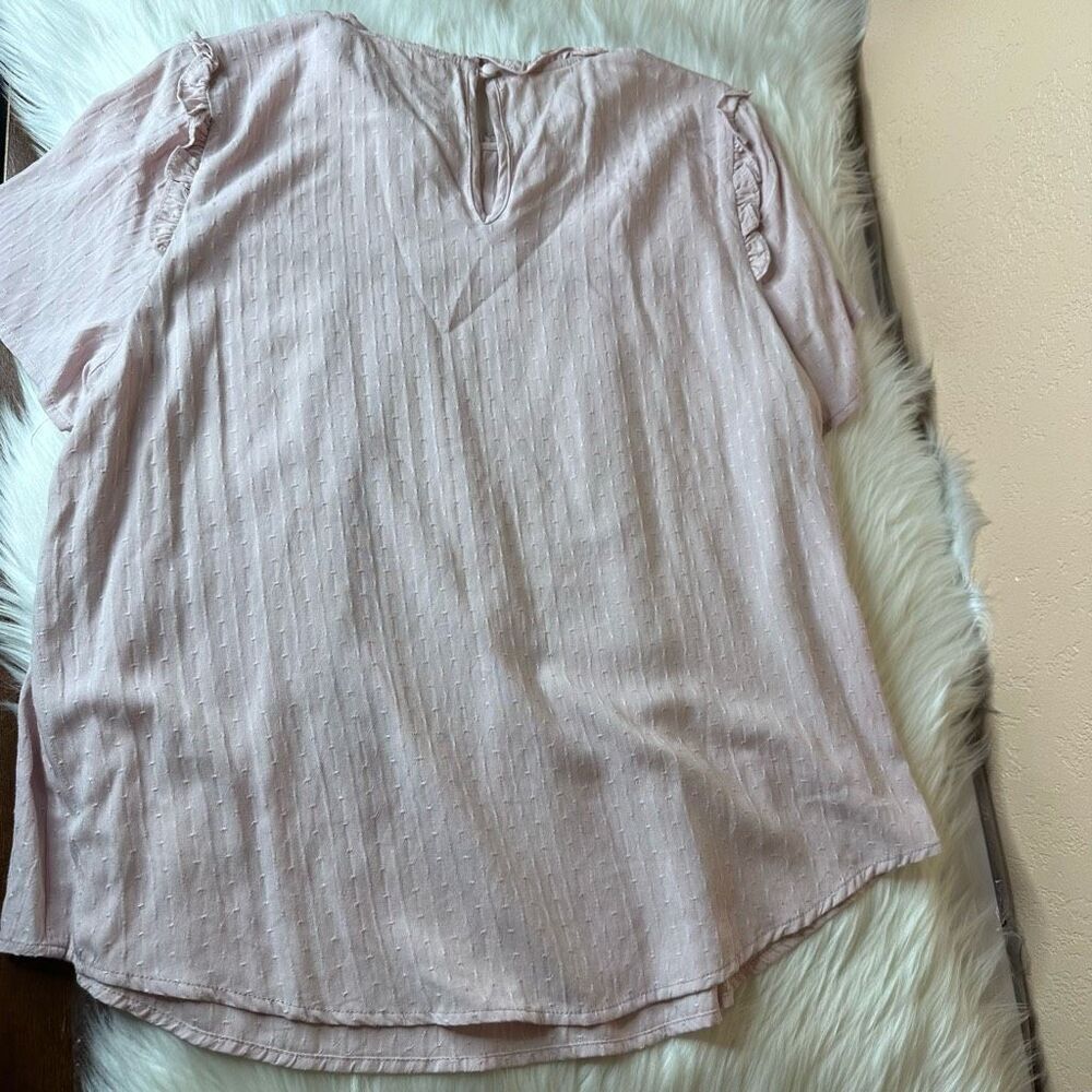 Bohme Ruffle Short Sleeve Top in Rose Size Small - Picture 13 of 16